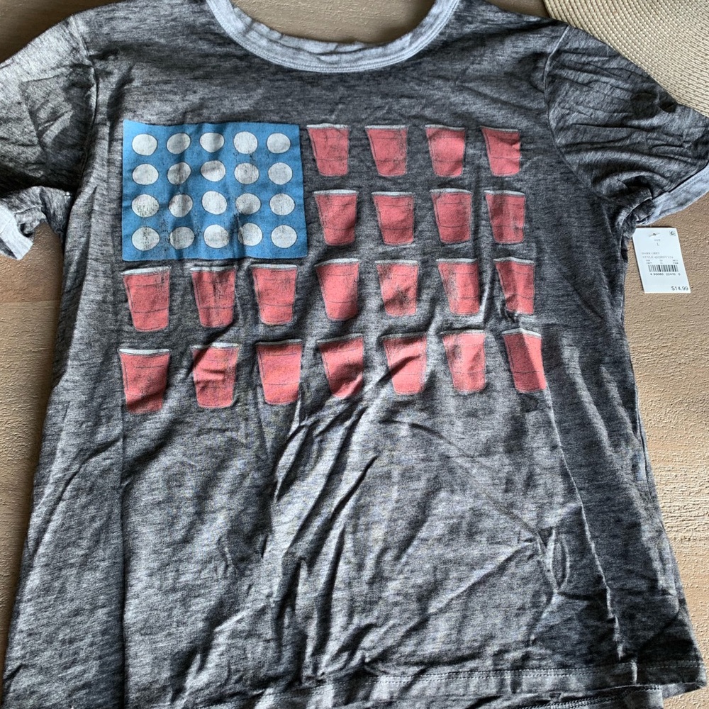 USA beer pong drinking game t-shirt